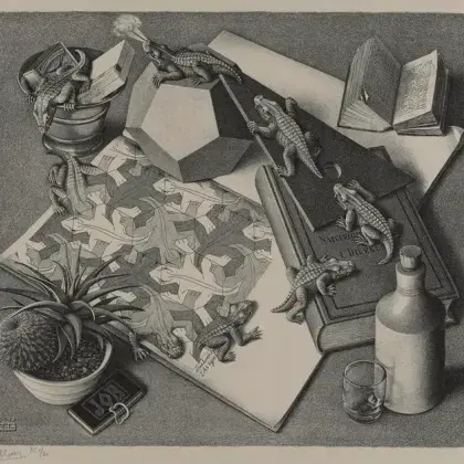 M.C. Escher "Reptiles"