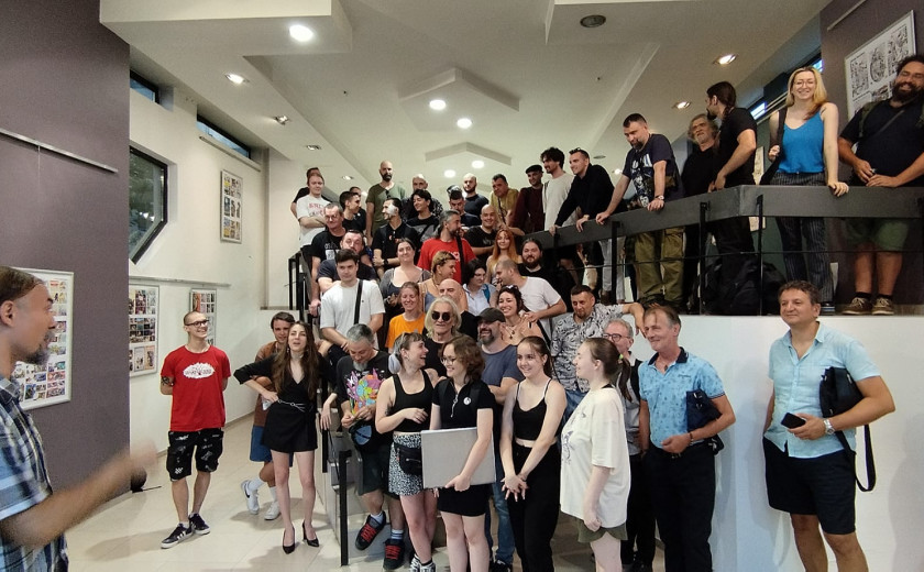 Fotografija gostov na Balkanski smotri mladih strip autora