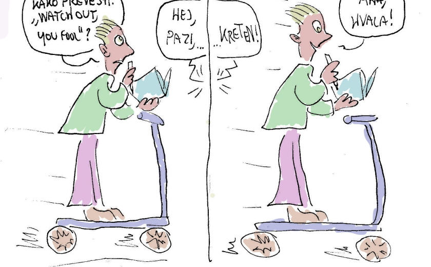 prevajalec na e-skiroju išče ustrezen prevod