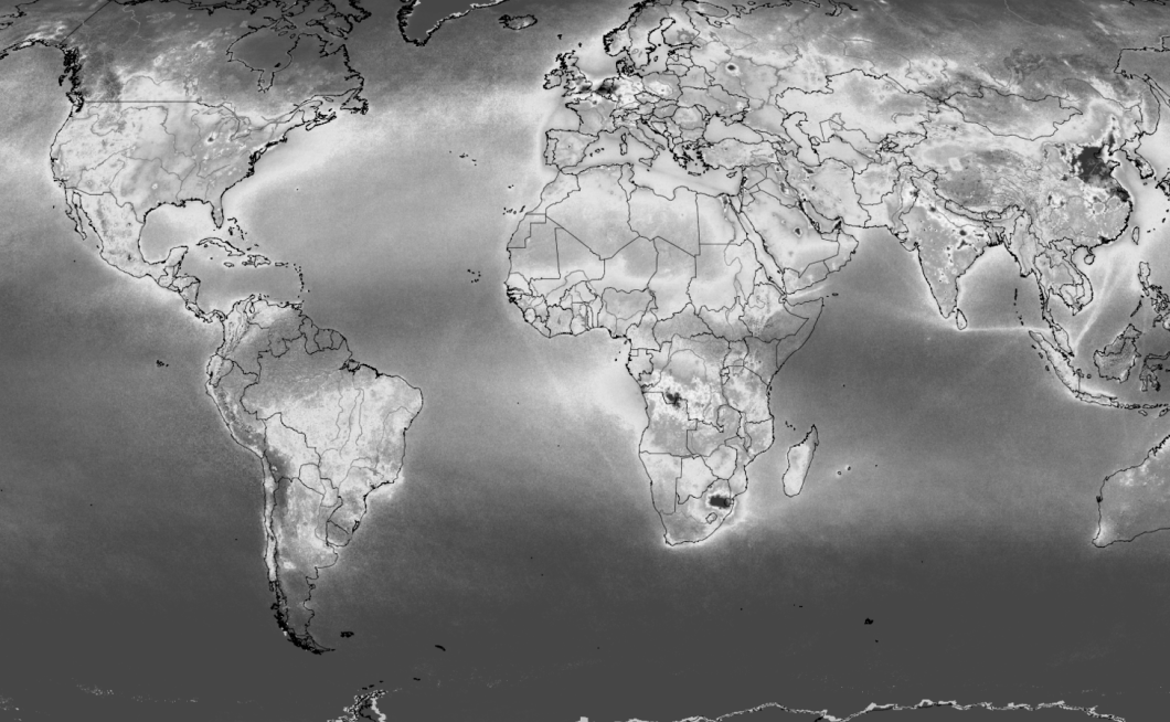 Globalne letne povprečne koncentracije NO2 v troposferi, 2018 ESA