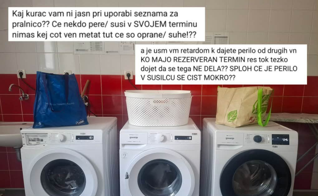 Pralni stroji z jeznimi komentarji